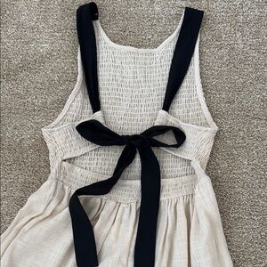 Zara Cream Sleeveless Dress with Black Straps